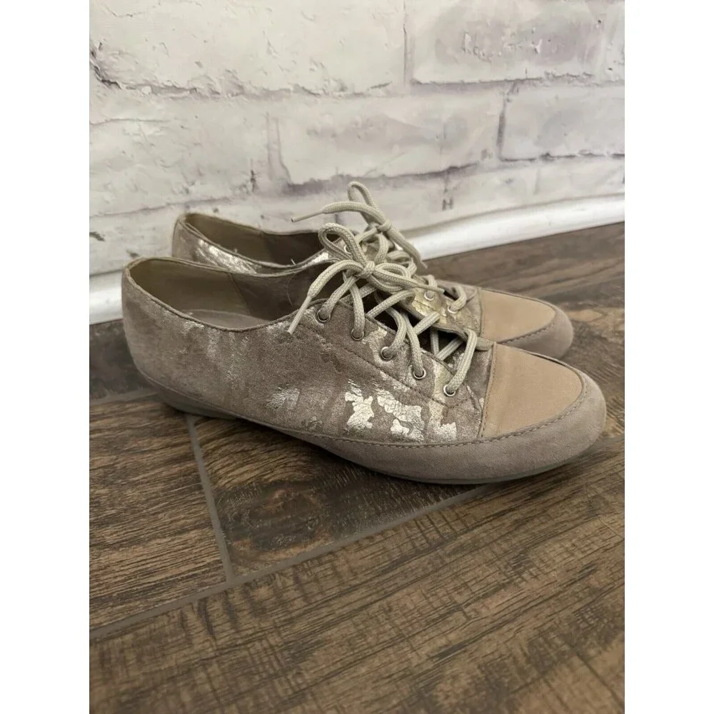 Munro American 9M Petra Taupe Camouflaged Walking Shoe‎ Sneaker Comfort Suede